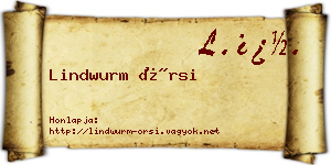 Lindwurm Örsi névjegykártya